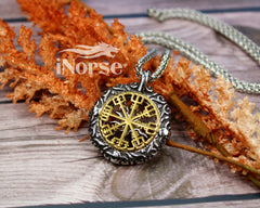 Vegvisir Viking Necklace | Norse Jewelry | Viking Pendant | Norse Compass | Viking Wayfinder Necklace | Vegvisir Pendant | Viking Jewelry